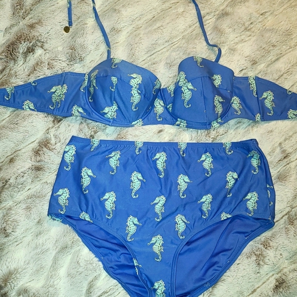 Katespade Seahorse Highwaisted bikini